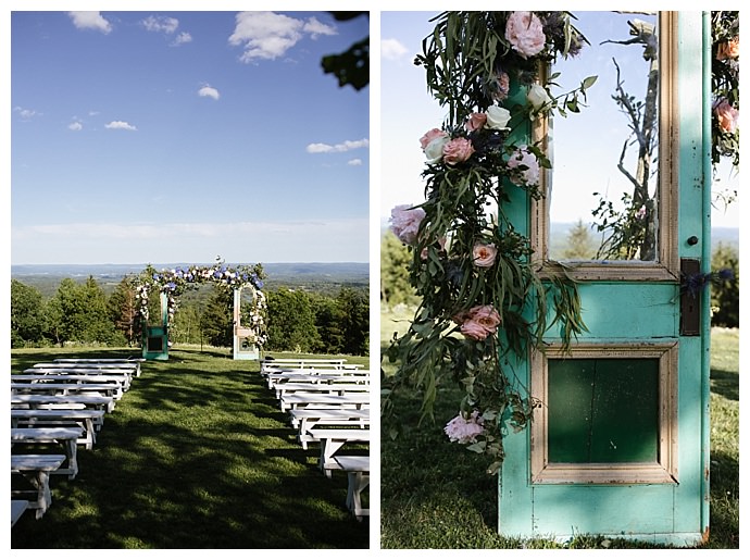 vintage doors ceremony backdrop