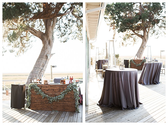 gray cocktail hour table decor