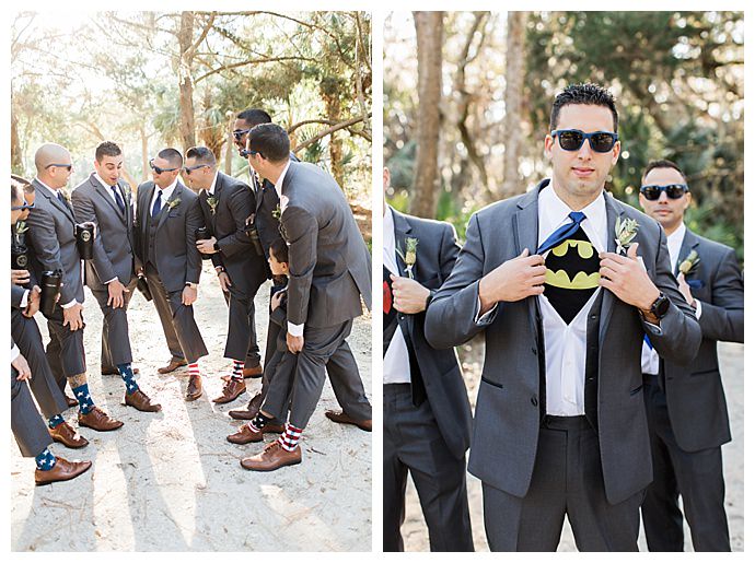 groomsmen super hero wedding shirts