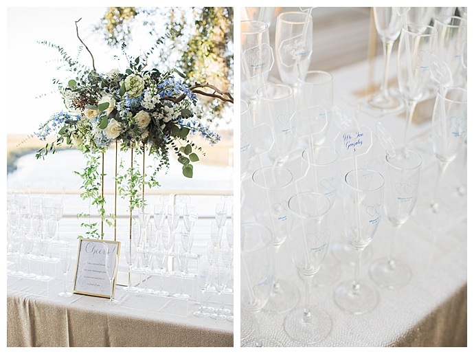 champagne glass escort cards