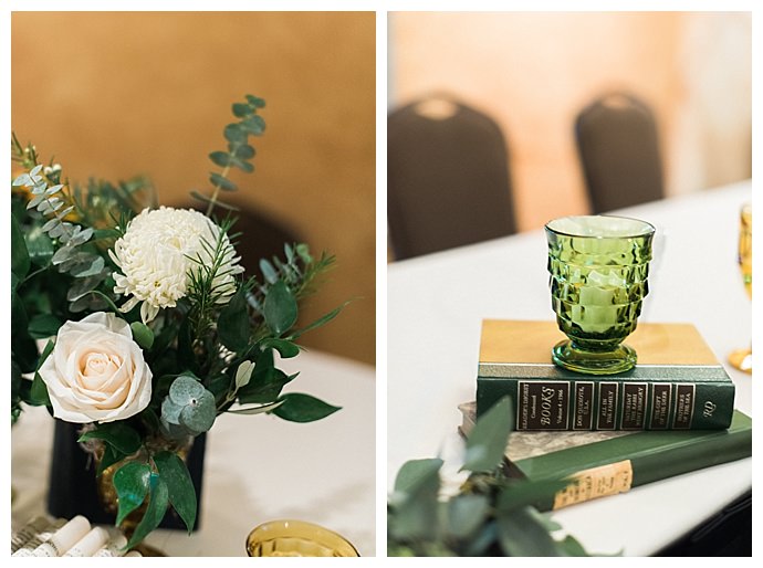 book wedding centerpiece