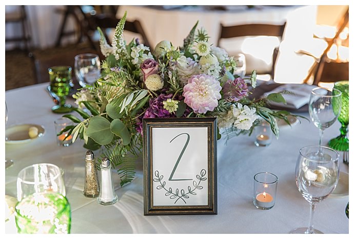 framed wedding table numbers