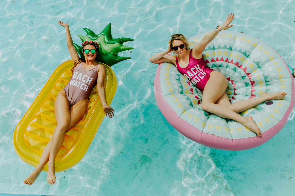 A Chic Camp Themed Bachelorette Pool Party Inspiration Shoot Love Inc Mag