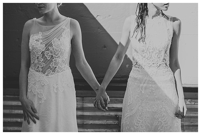 complementary lesbian wedding dresses