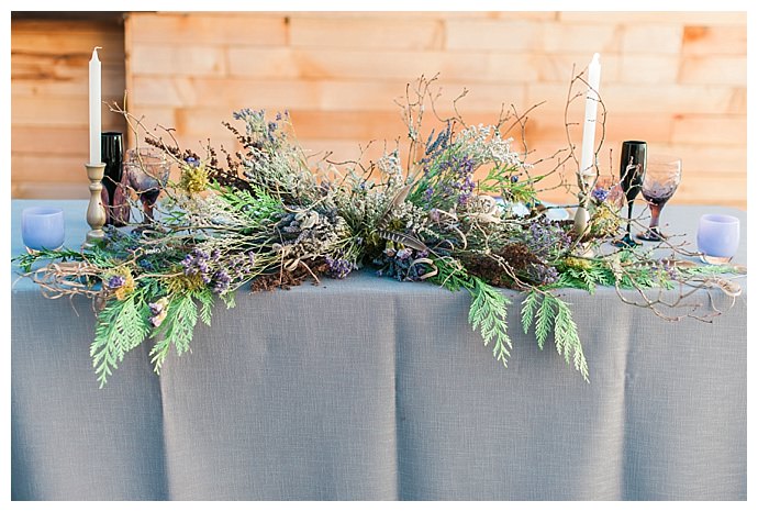 dusty blue table decor