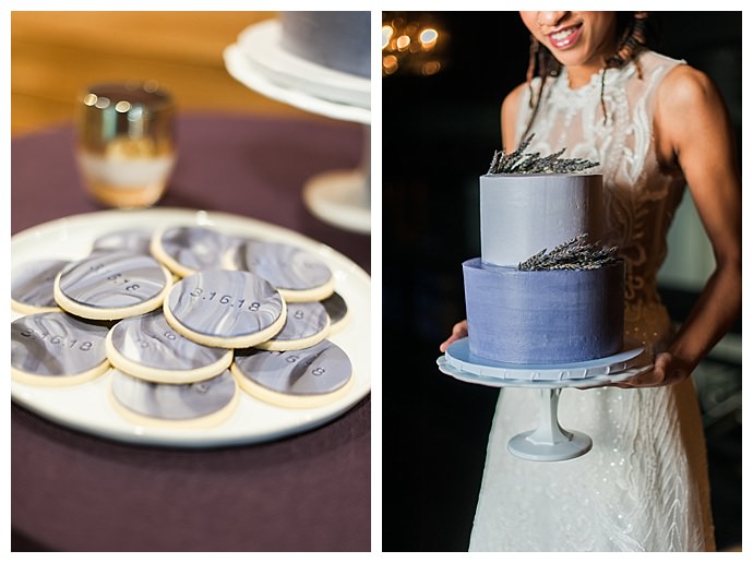 monochromatic wedding cake