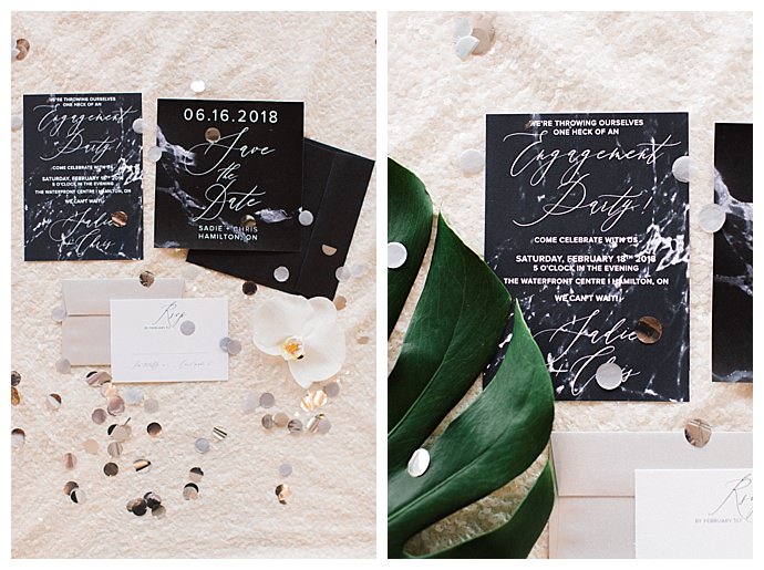 marble invitation suite