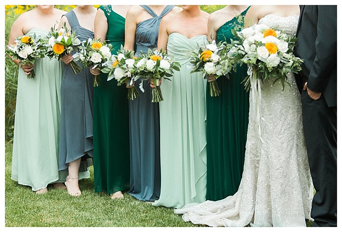 mismatched bridal party