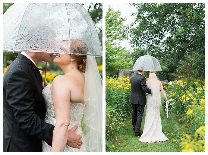 rainy wedding portraits