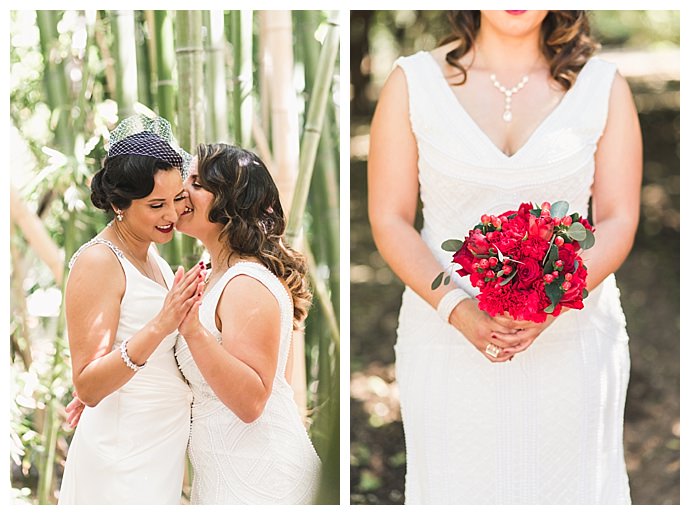 red wedding bouquet