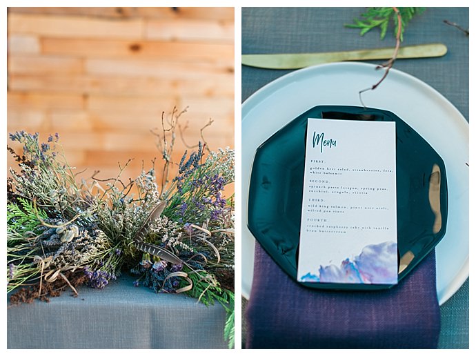 watercolor wedding menu