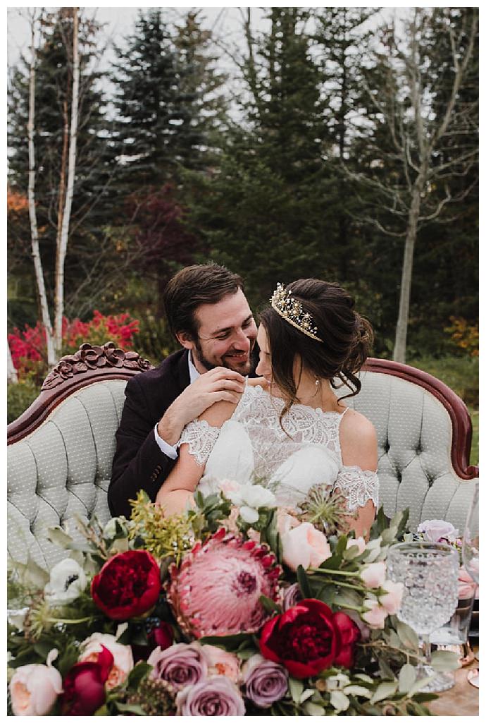 cold shoulder lace wedding dress