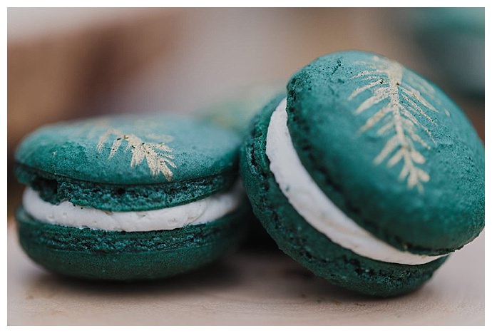 hand-painted wedding macarons