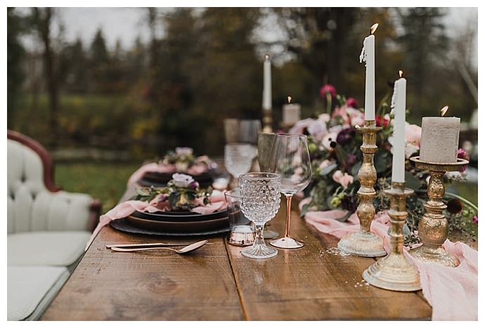 rustic blush wedding decor