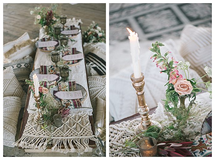 boho weding tablescape