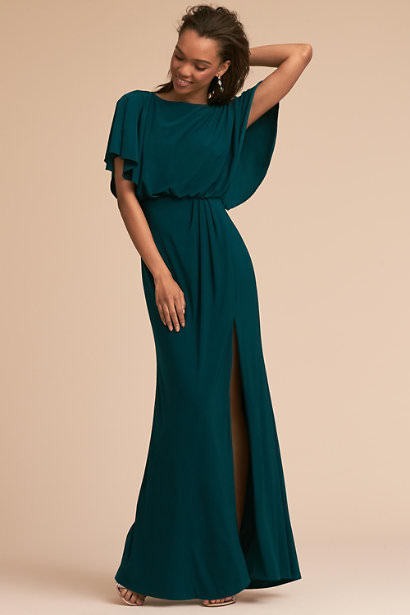 bridesmaid-dress-with-elbow-length-sleeves