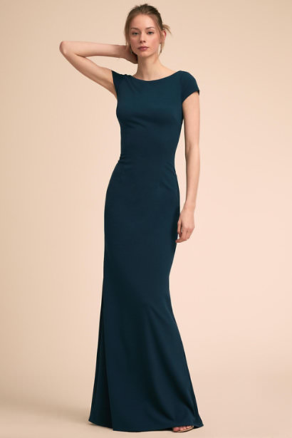 cap-sleeve-sheath-bridesmaid-dress