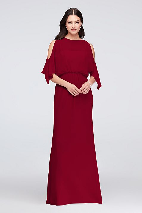 david's bridal cold shoulder bridesmaid dress