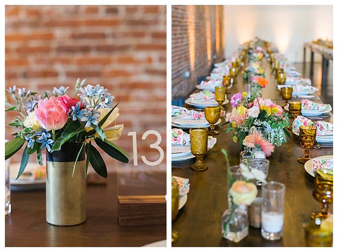 colorful wedding table decor