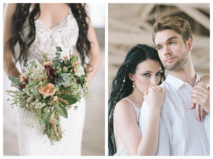 earth toned wedding bouquet