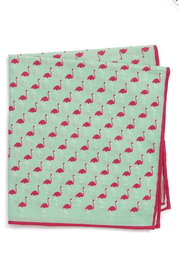 flamingo-pocket-square-wedding-accessories