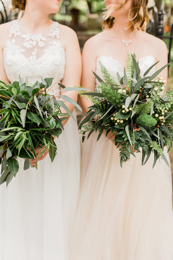 greenery only wedding bouquet