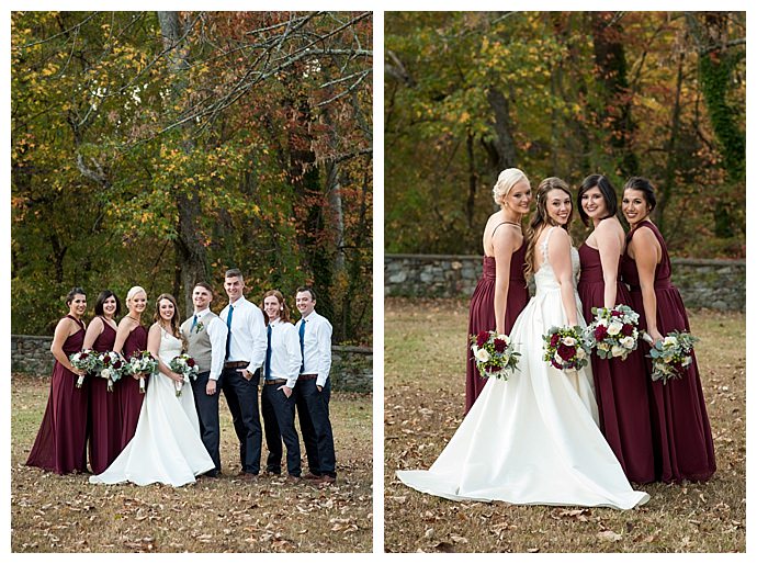 burgundy bridesmaids dresses