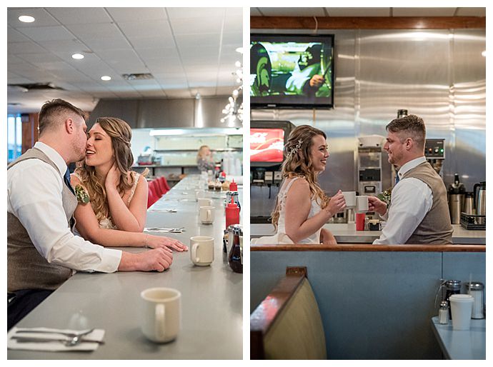 diner wedding photos