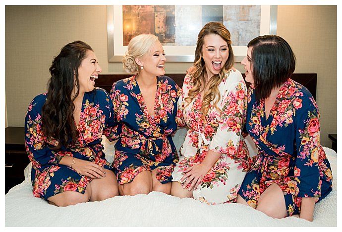 floral bridesmaids robes