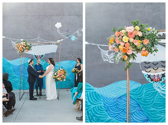 copper wedding chuppah