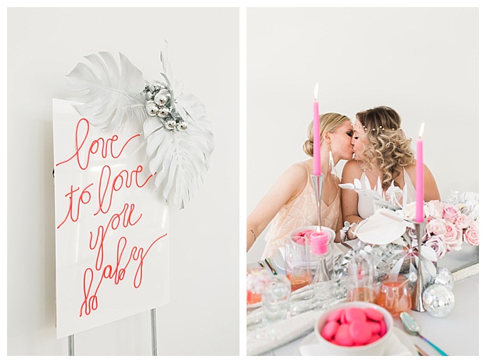 pink neon wedding sign