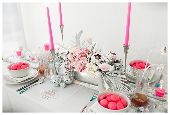 silver and pink wedding inspiration