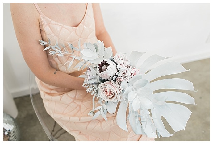 spray painted wedding bouquet