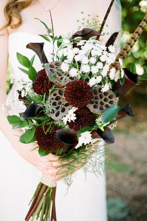 lotus seed pod wedding bouquet