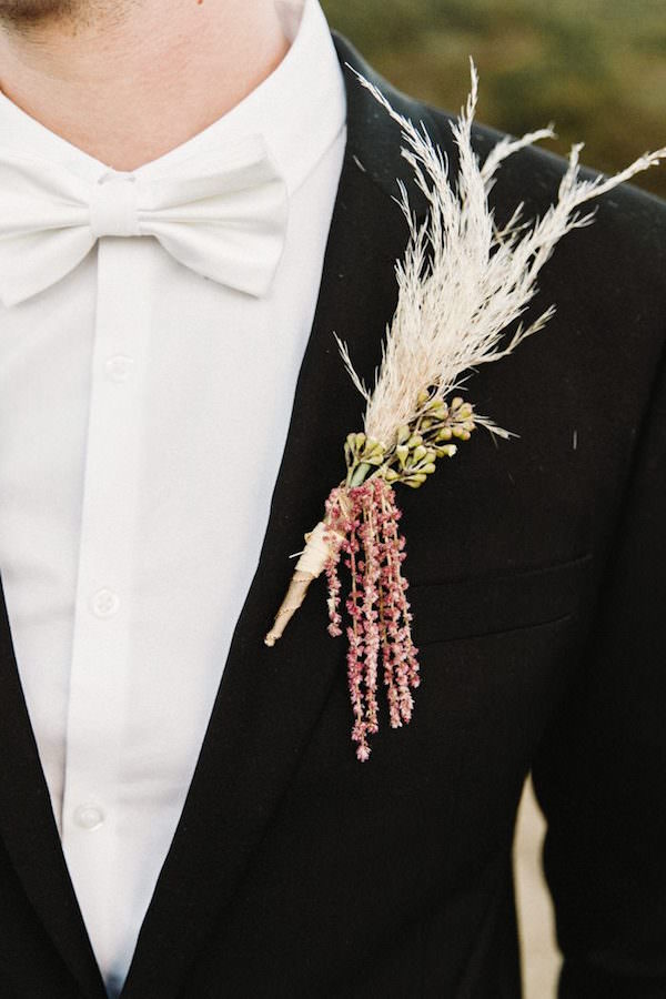 pampas grass boutonniere