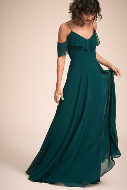 ruffled-cold-shoulder-bridesmaid-dress