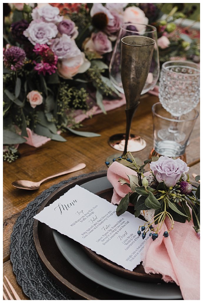 blush table linens