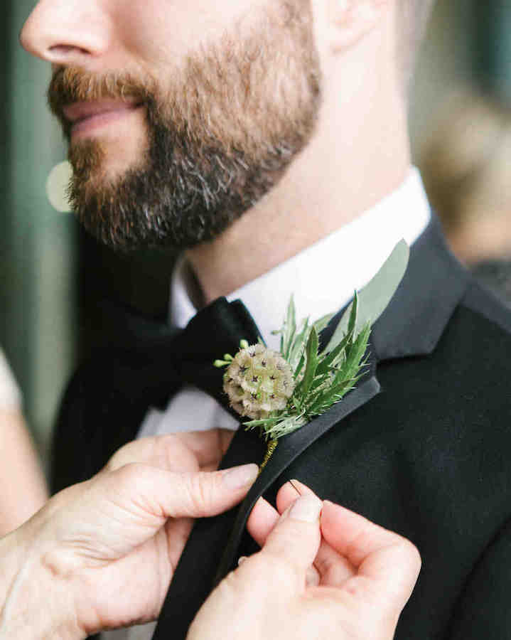 scabiosa seed pod bouttoniere