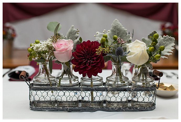 dahlia wedding centerpiece