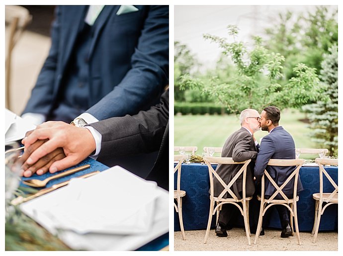 blue and green wedding