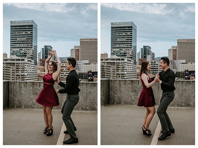 dancing engagement photos