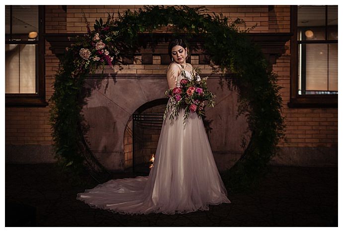 greenery circle ceremony backdrop