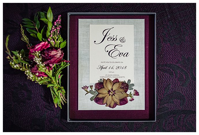 purple wedding invitation