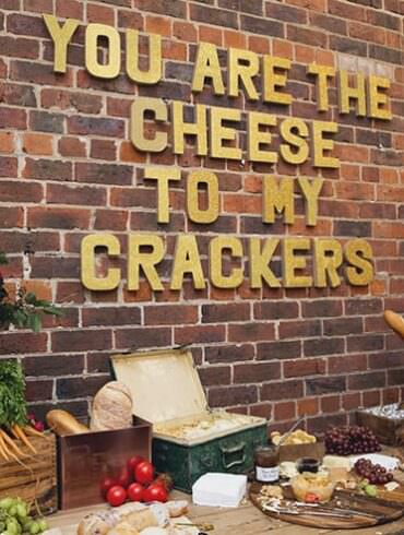 funny cheese wedding sign