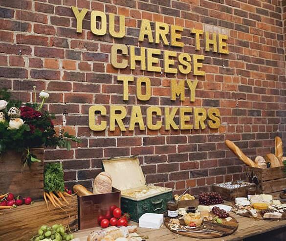 funny cheese wedding sign