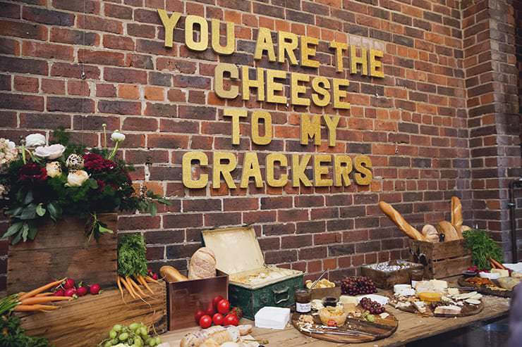 funny cheese wedding sign