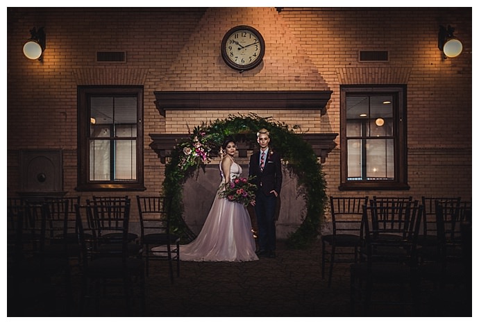 greenery circle ceremony backdrop