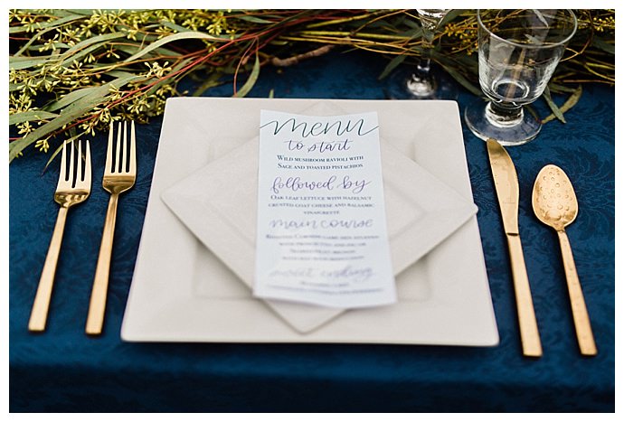 hand lettered wedding menu