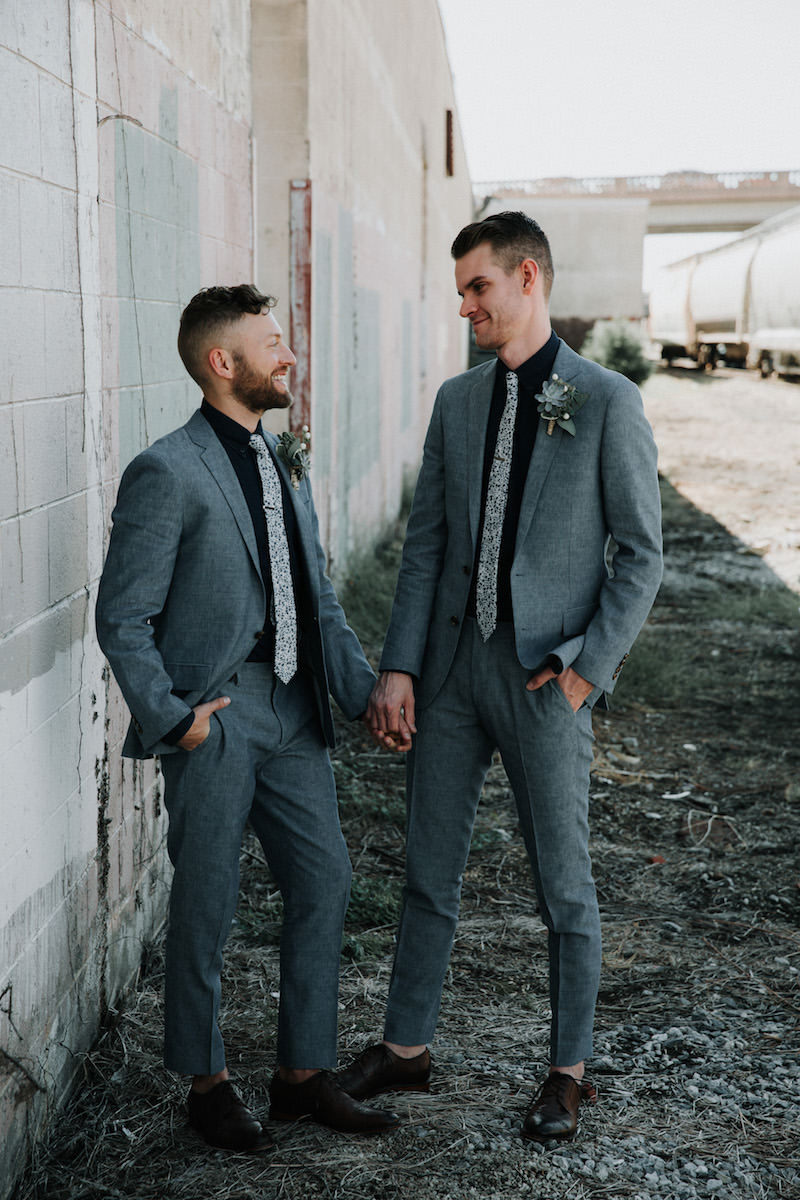 matching-gray-suits-with-floral-ties