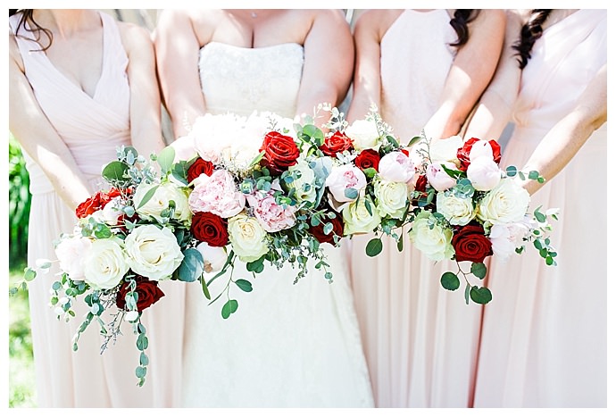 rose and peony wedding bouquet